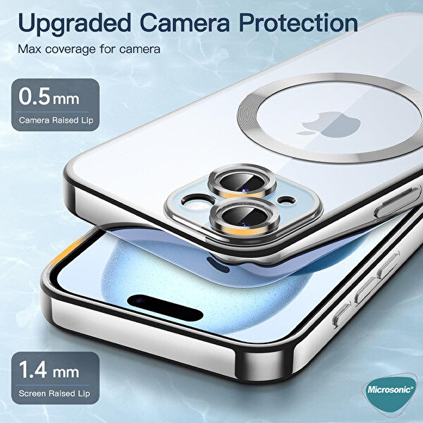Microsonic Apple Iphone 13 Pro Max Kılıf Magsafe Luxury Electroplate Mavi