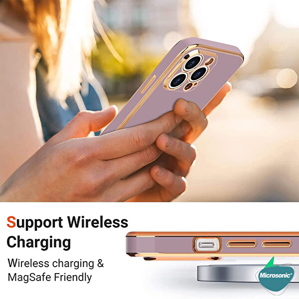 Microsonic Apple Iphone 12 Pro Kılıf Flash Stamp Pembe