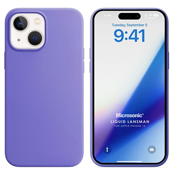 Microsonic Apple Iphone 15 Kılıf Liquid Lansman Silikon Lila