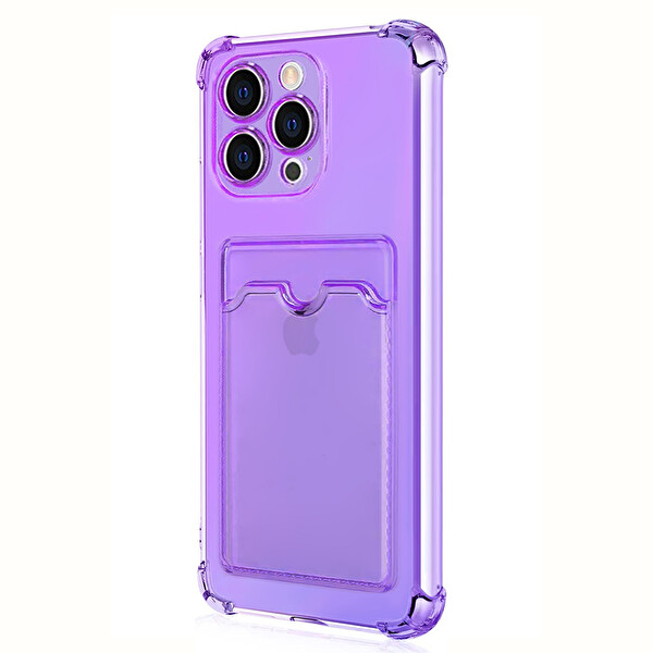 Microsonic Apple Iphone 15 Pro Max Card Slot Shock Kılıf Lila