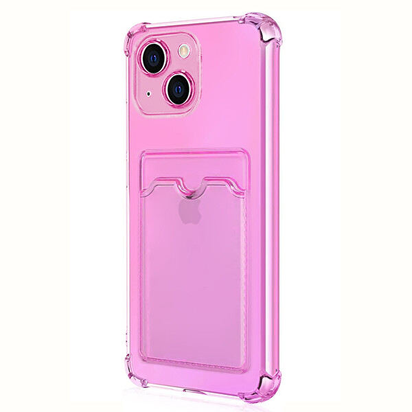 Microsonic Apple Iphone 14 Card Slot Shock Kılıf Pembe