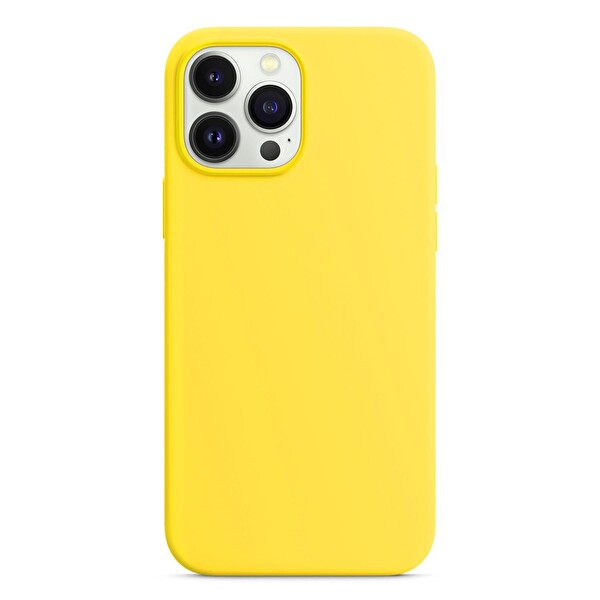 Microsonic Apple Iphone 14 Pro Max Kılıf Liquid Lansman Silikon Sarı