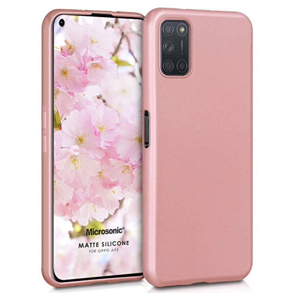 Microsonic Matte Silicone Oppo A92 Kılıf Rose Gold