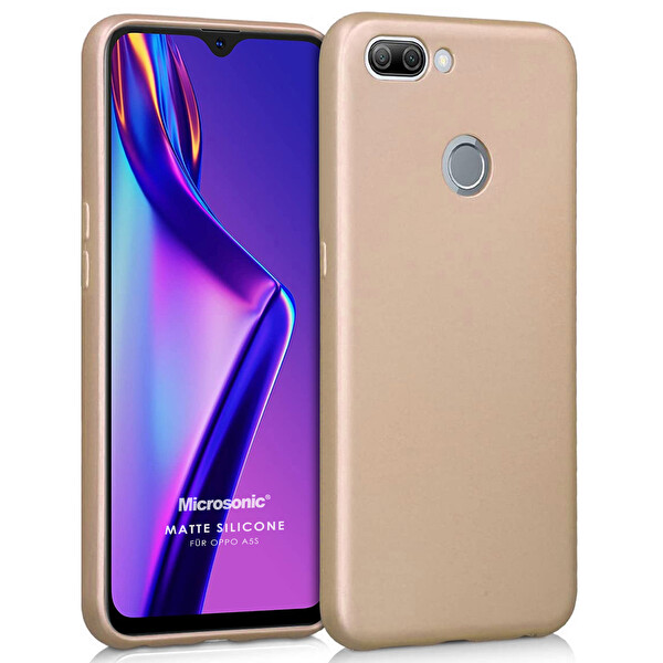 Microsonic Matte Silicone Oppo A5s Kılıf Gold