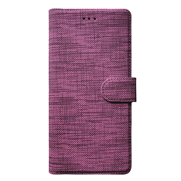 Microsonic Huawei Y6p Kılıf Fabric Book Wallet Mor