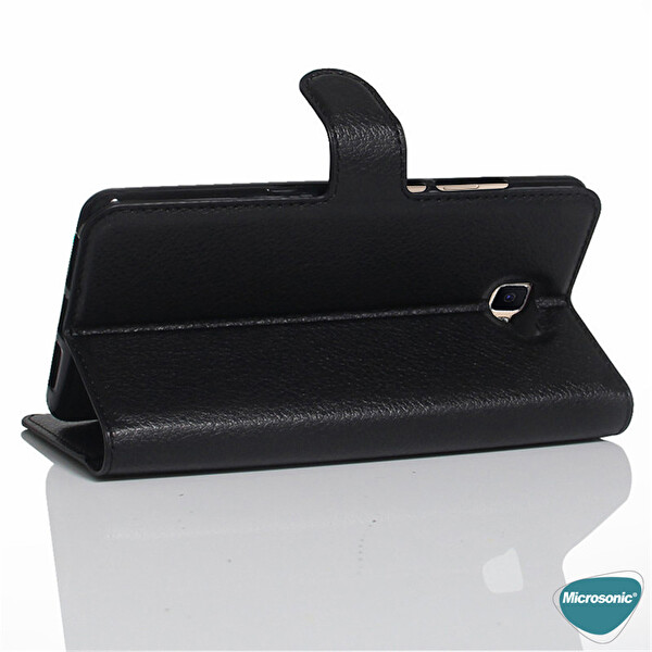 Microsonic Huawei Y7p Kılıf Delux Leather Wallet Siyah