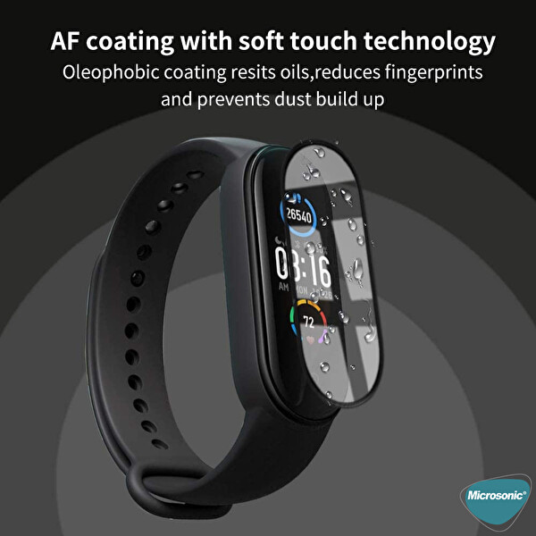 Microsonic Xiaomi Mi Band 3 Tam Kaplayan Temperli Cam Full Ekran Koruyucu Siyah
