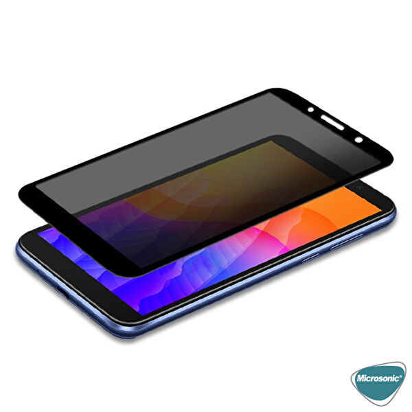 Microsonic Huawei Honor 9s Privacy 5d Gizlilik Filtreli Cam Ekran Koruyucu Siyah