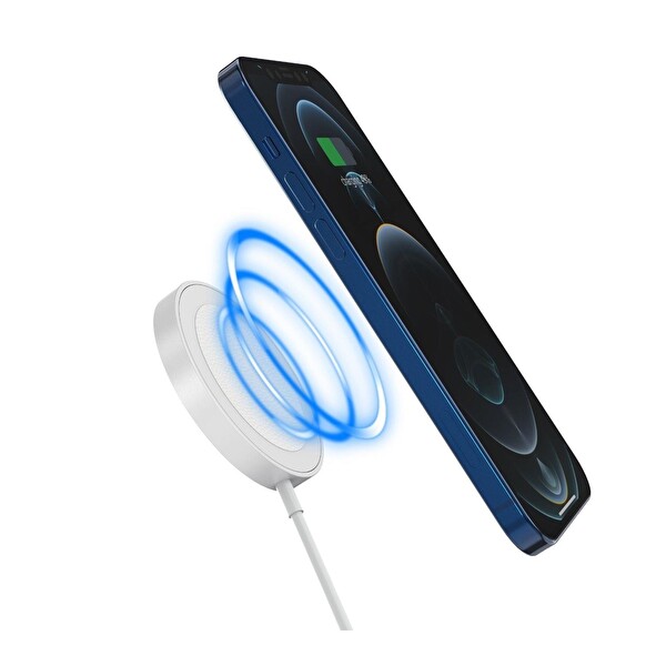 Bix BXMG15 15 W Manyetik Kablosuz Beyaz Şarj Cihazı