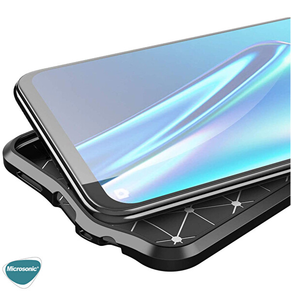 Microsonic Oppo F9 / F9 Pro Kılıf Deri Dokulu Silikon Siyah