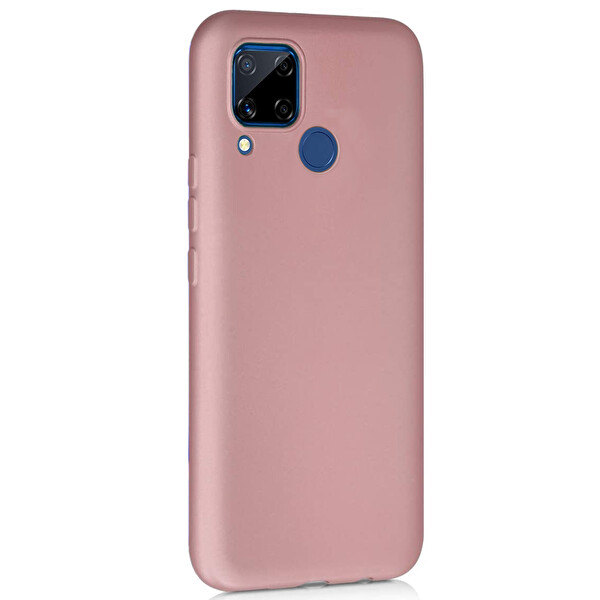 Microsonic Matte Silicone Realme C15 Kılıf Rose Gold