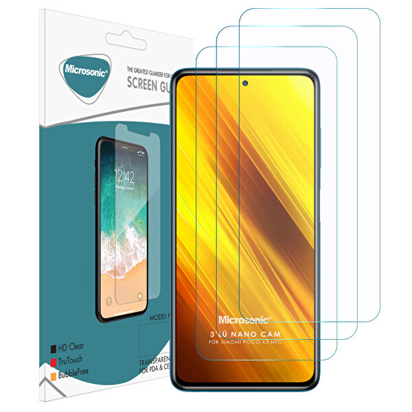 Microsonic Xiaomi Poco X3 Nfc Screen Protector Nano Glass Cam