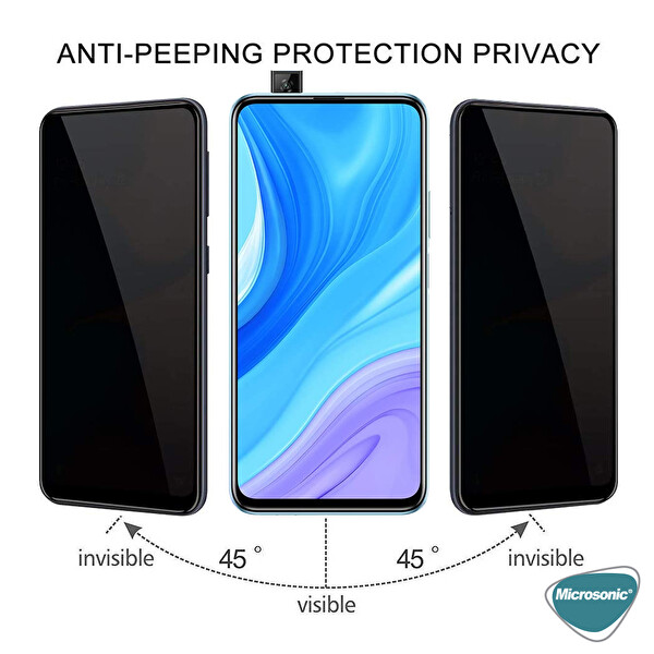 Microsonic Huawei Y9s Privacy 5d Gizlilik Filtreli Cam Ekran Koruyucu Siyah