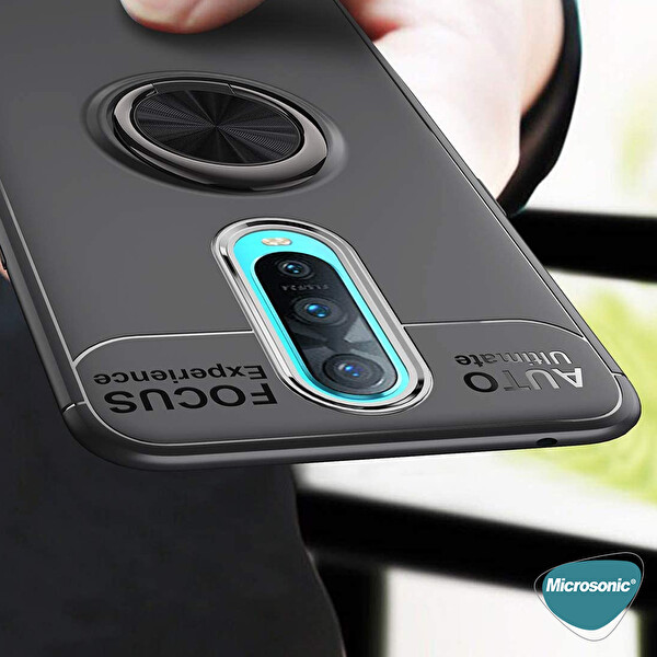 Microsonic Oppo Rx17 Pro Kılıf Kickstand Ring Holder Lacivert