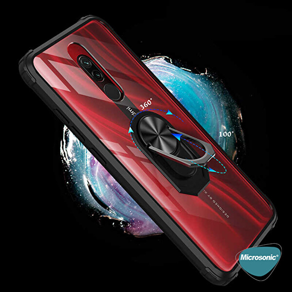 Microsonic Xiaomi Redmi 8a Kılıf Grande Clear Ring Holder Lacivert