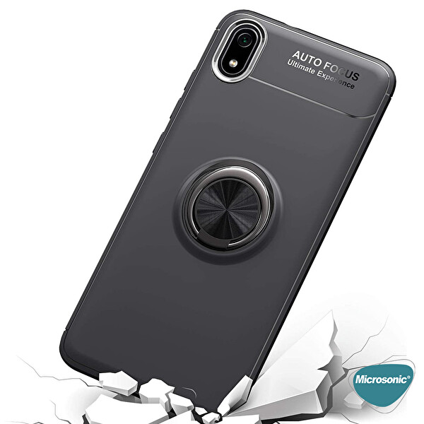 Microsonic Xiaomi Redmi 7a Kılıf Kickstand Ring Holder Lacivert
