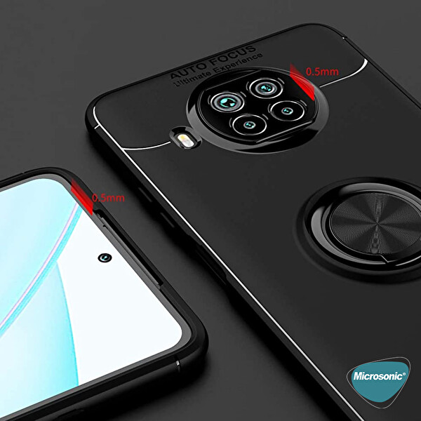 Microsonic Xiaomi Mi 10t Lite Kılıf Kickstand Ring Holder Siyah Rose