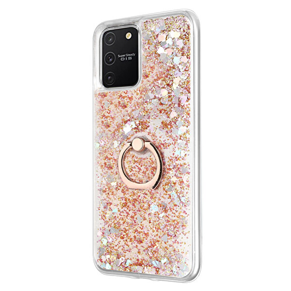 Microsonic Samsung Galaxy S10 Lite Kılıf Glitter Liquid Holder Gold