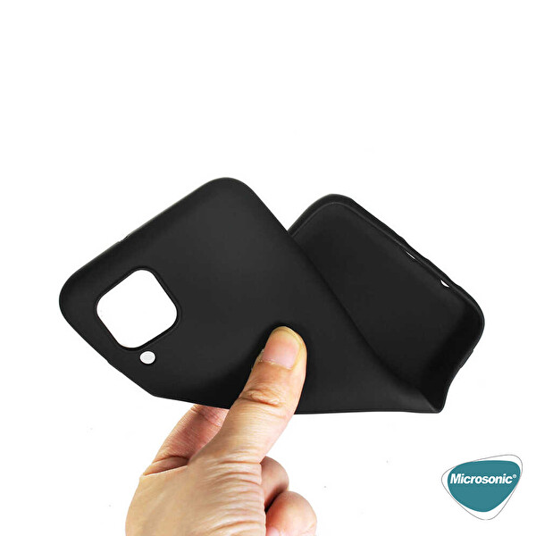 Microsonic Matte Silicone Samsung Galaxy A12 Kılıf Siyah