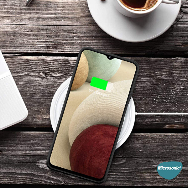 Microsonic Matte Silicone Samsung Galaxy A12 Kılıf Siyah