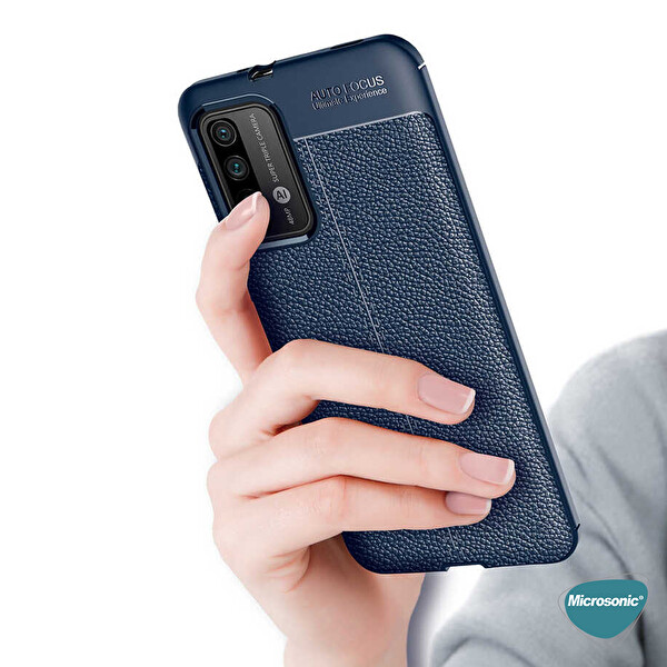 Microsonic Xiaomi Redmi Note 9 4g Kılıf Deri Dokulu Silikon Kırmızı