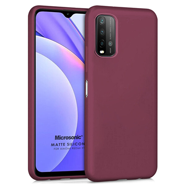 Microsonic Matte Silicone Xiaomi Redmi 9t Kılıf Mor