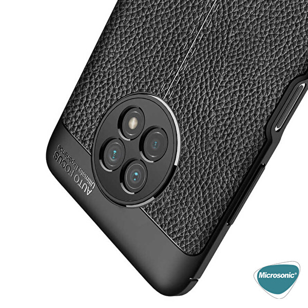 Microsonic Xiaomi Redmi Note 9 5g Kılıf Deri Dokulu Silikon Siyah