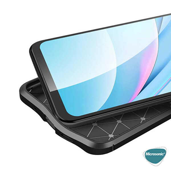 Microsonic Xiaomi Redmi Note 9 4g Kılıf Deri Dokulu Silikon Siyah