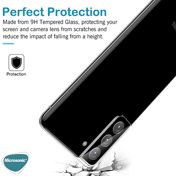 Microsonic Samsung Galaxy S21 Plus Kamera Lens Koruma Camı V2 Siyah
