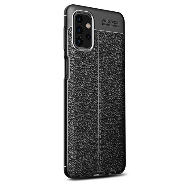 Microsonic Samsung Galaxy A32 5g Kılıf Deri Dokulu Silikon Siyah