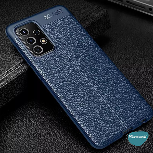 Microsonic Samsung Galaxy A32 5g Kılıf Deri Dokulu Silikon Siyah