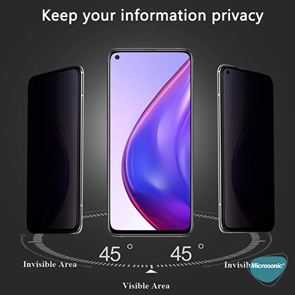 Microsonic Realme 7 Privacy 5d Gizlilik Filtreli Cam Ekran Koruyucu Siyah