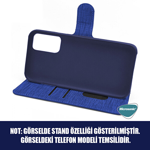Microsonic Samsung Galaxy S20 Fe Kılıf Fabric Book Wallet Lacivert