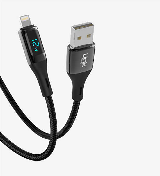 Linktech K682 PD Display 100CM 3A USB Lightning Zınk Başlı iPhone Şarj Kablosu