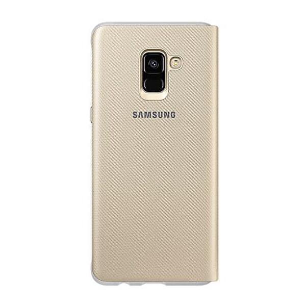 Samsung EF-FA730PFEG Galaxy A8 Plus 2018 Orjinal Neon Flip Cover Altın Telefon Kılıfı