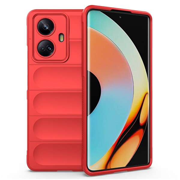 Microsonic Realme 10 Pro Plus 5g Kılıf Oslo Prime Kırmızı