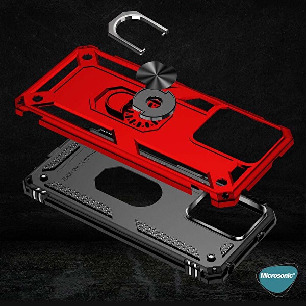 Microsonic Xiaomi Redmi Note 12 4g Kılıf Military Ring Holder Lacivert