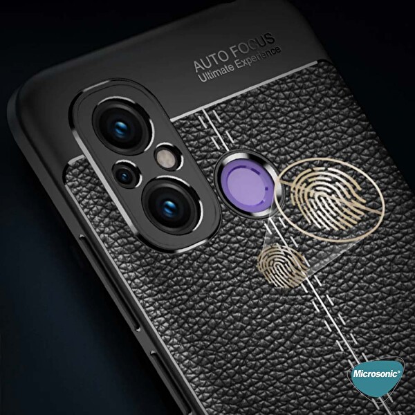 Microsonic Xiaomi Redmi 12c Kılıf Deri Dokulu Silikon Lacivert