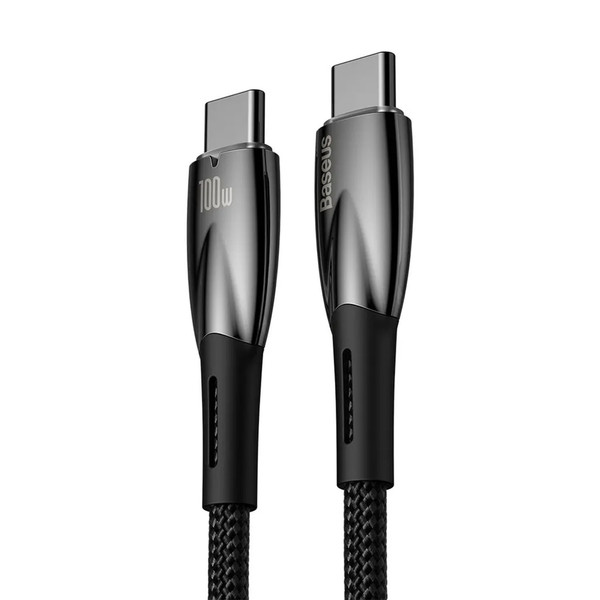 Baseus Glimmer Series 100W PD Type-C 2 M Siyah Şarj Kablosu