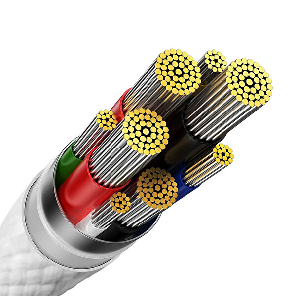 Baseus Glimmer 100W Type-C To Type-C 2 M Beyaz Şarj Kablosu