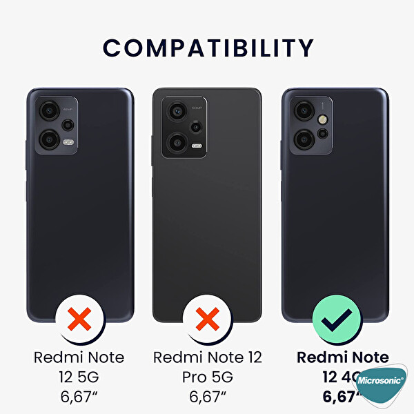 Microsonic Matte Silicone Xiaomi Redmi Note 12 4g Kılıf Siyah