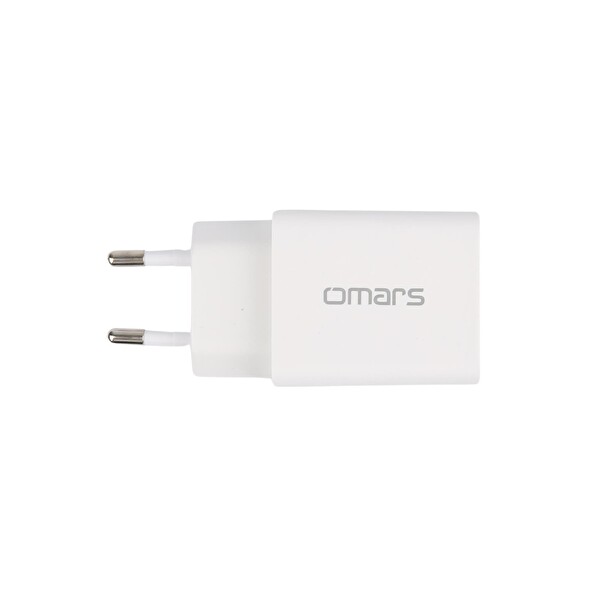 Omars 20W PD Çift Portlu USB-C - USB-A Hızlı Şarj Cihazı
