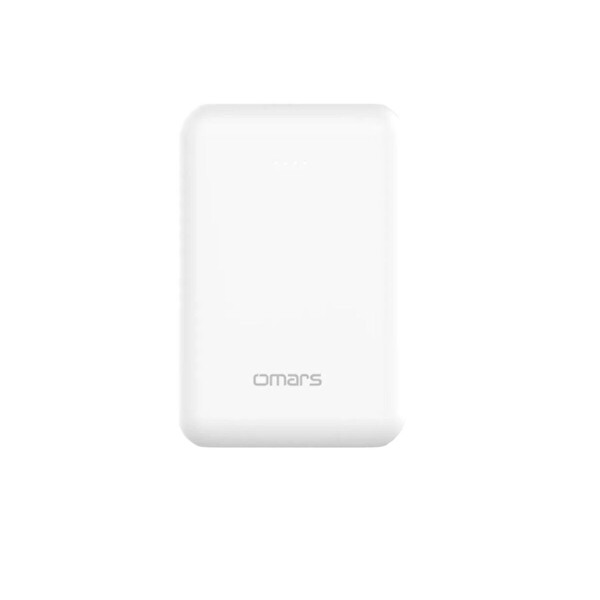 Omars 10000 mAh PD 20W Çift Çıkışlı Type-C - USB-A Beyaz Mini Powerbank