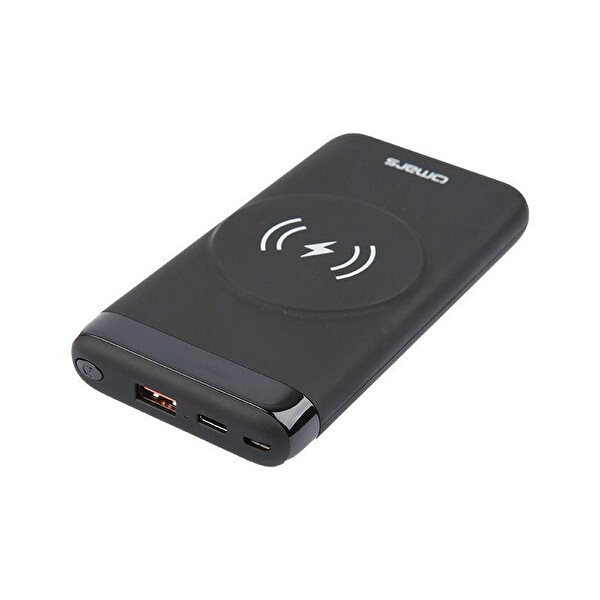Omars 20W 10000 mAh Kablosuz Şarj LED Göstergeli USB Type-C ve MagSafe Uyumlu Siyah Powerbank