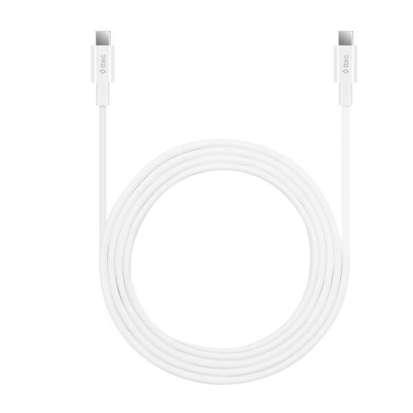 Ttec 2DK45B Type-C To Type-C 200 CM 65W PD/QC Beyaz Hızlı Şarj ve Data Kablosu
