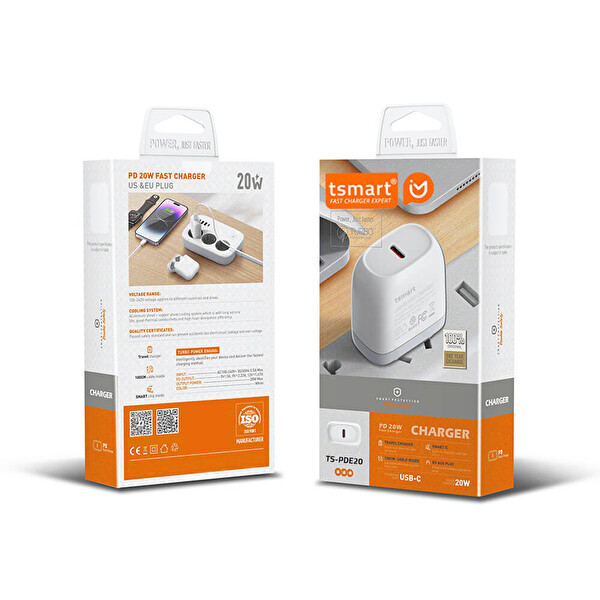 Tsmart TS-PDE20 Type C PD 20 W Seyahat Hızlı Şarj Cihazı