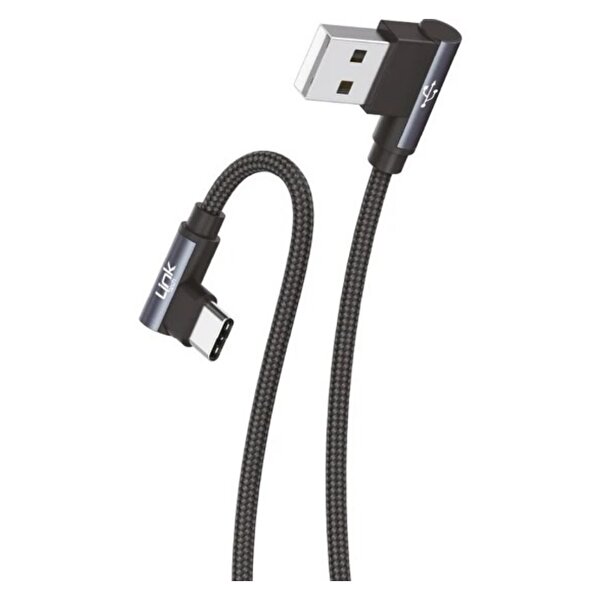 Linktech Linktech K594 USB - Type-C 3A 150 CM Gri Gaming Metal Başlı Şarj Kablosu