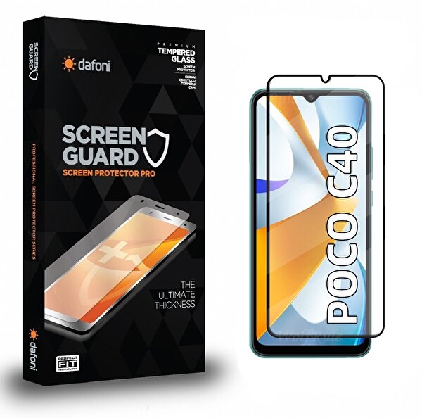 Dafoni Dafoni Xiaomi Poco C40 Tempered Glass Premium Full Cam Ekran Koruyucu