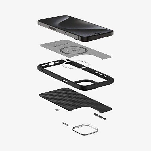 Spigen Iphone 15 Pro Kılıf, Spigen Enzo Aramid (magesafe Uyumlu) Matte Black