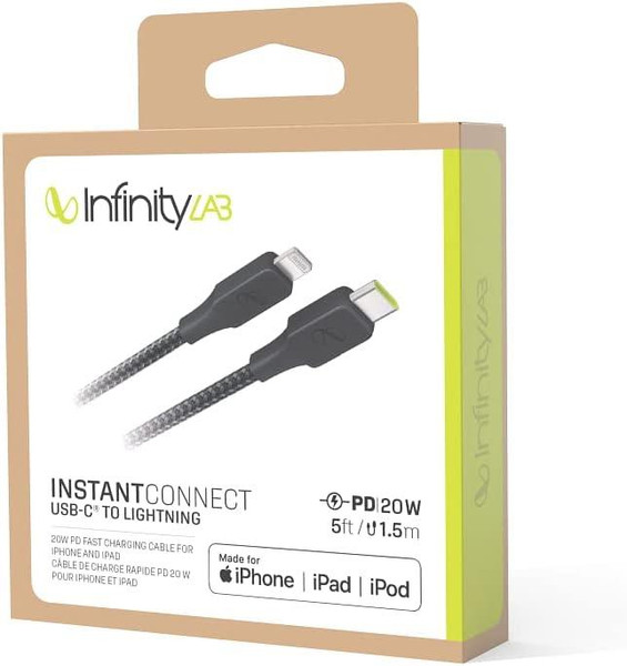 Infinity Lab Instant Connect USB-C Lightning 1.5 M Siyah Şarj Kablosu